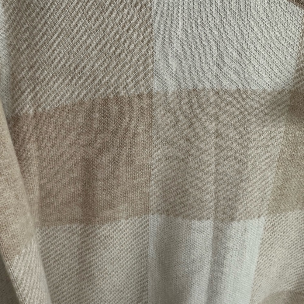 WOMEN’S J.CREW SIZE XL BEIGE & WHITE TEDDY SWEATER - Picture 2 of 5